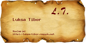 Luksa Tibor névjegykártya